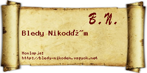 Bledy Nikodém névjegykártya